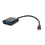 Переходник miniDisplayPort-VGA Cablexpert 20M/15F, длина 15см, черный A-mDPM-VGAF-02