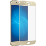 Закаленное стекло с цветной рамкой (fullscreen) для Samsung Galaxy A3 (2017) DF sColor-15 (gold)