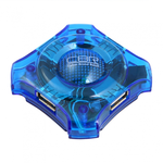 USB-концентратор CBR CH-127, 4 порта, USB 2.0, голуб.