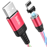 Дата-кабель HOCO U90 Ingenious streamer lightning 1м (красный)