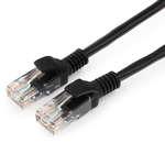 Патч-корд литой, UTP, RJ45, Cat.5e, 10m,(черный) Cablexpert PP12-10M/BК