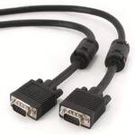Кабель VGA 15м Cablexpert Premium 15M/15M, черный, тройной экран феррит.кольца, пакет CC-PPVGA-15M-B