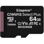 Карта памяти 64Gb Kingston microSDXC Class 10 Canvas Select Plus SDCS2/64GBSP