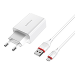 СЗУ Borofone BA21A 5V, 3A 1USB Long journey, QC3.0 Micro (белый)