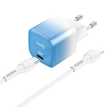СЗУ HOCO C101A, 1USB, PD20W, Type-C + lightning (EU) (синий)