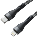 Кабель Breaking Tissue USB-C - Lightning, 30W, 3A, 1м (Черный)