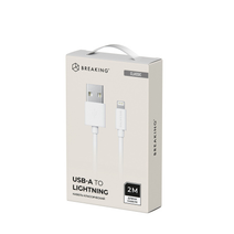 Кабель Breaking Classic USB - Lightning 2m. 2.4A (Белый)