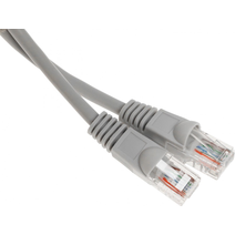 Патч-корд литой, UTP, RJ45, Cat.5e, 5m,(серый) Gembird/Cablexpert PP12-5М
