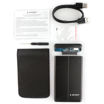 Внешний корпус 2.5'' Gembird EE2-U3S-2, черный, USB 3.0, SATA, металл