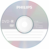 Диск DVD-R Philips 4.7 Gb, 16x, Бум.конверт