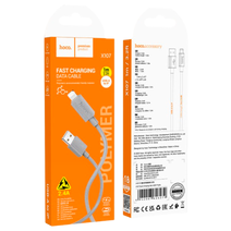 Дата-кабель Hoco X107 USB 2.4A для Lightning, 1м серый