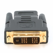 Переходник HDMI-DVI Cablexpert 19F/19M золотые разъемы, пакет, черный (A-HDMI-DVI-2)