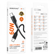Дата-кабель BOROFONE BX119  60W C to C (черный)