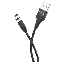 Дата-кабель HOCO U76 Fresh magnetic lightning 1м (чёрный)