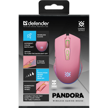 Игровая мышь DEFENDER Pandora GM-502, розовая