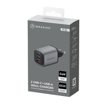 СЗУ Breaking P-22 2USB-C - USB-A, 65W, QC 3.0, 3.0A (Графит)