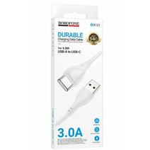 Дата-кабель BOROFONE BX121 USB Type-C 1m 3A, Белый