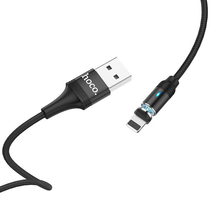 Дата-кабель HOCO U76 Fresh magnetic lightning 1м (чёрный)