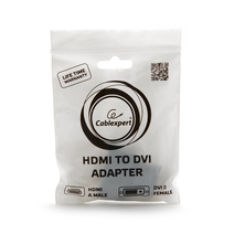 Переходник HDMI-DVI Cablexpert 19F/25M золотые разъемы, пакет, черный A-HDMI-DVI-3