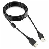 Удлинитель AM/AF 3m Gembird USB 2.0 + Ферритовый фильтр,черный PRO CCF-USB2-AMAF-10