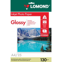 Фотобумага Lomond Одностороняя Глянцнвая, 130г/м2, A4(21x29)/25л. 0102041
