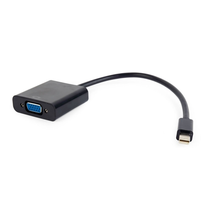 Переходник miniDisplayPort-VGA Cablexpert 20M/15F, длина 15см, черный A-mDPM-VGAF-02