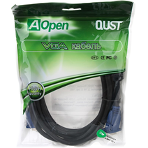 Кабель VGA 3м Aopen/Qust 15M-15M 3m 2 фильтра ACG341AD-3M