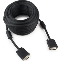 Кабель VGA 15м Cablexpert Premium 15M/15M, черный, тройной экран феррит.кольца, пакет CC-PPVGA-15M-B