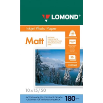 Фотобумага Lomond Односторонняя Матовая, 180г/м2,A6 (10X15)/50л. 0102063