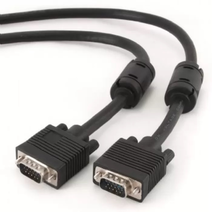 Кабель VGA 15м Cablexpert Premium 15M/15M, черный, тройной экран феррит.кольца, пакет CC-PPVGA-15M-B