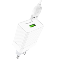 СЗУ Borofone BA47A Mighty speed single port 3А QC3.0 + Micro (белый)