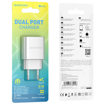 СЗУ Borofone BA53A Powerway dual port 2.1A, white