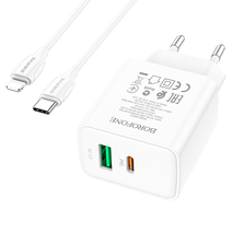 СЗУ Borofone BA67A PD20W+QC3.0 charger set Type-C to iP (EU) (белый)