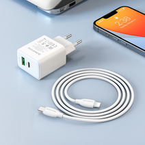 СЗУ Borofone BA67A PD20W+QC3.0 charger set Type-C to iP (EU) (белый)