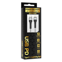 Кабель JETACCESS JA-DC60 2м серебристый(опл.,PD,Lightning,5A,20Вт)