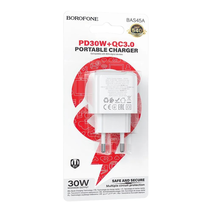 СЗУ Borofone BAS45A 2USB 3.0A PD 30W+QC 3.0 белый