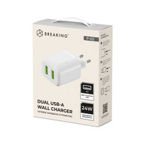 СЗУ Breaking P-02, 2USB-А, 2.4A (Белый)