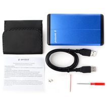 Внешний корпус 2.5'' Gembird EE2-U3S-2-B, синий, USB 3.0, SATA, металл