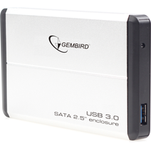 Внешний корпус 2.5'' Gembird EE2-U3S-5-S, серебро, USB 3.0, SATA, металл