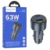 АЗУ HOCO Z57B Glorious 63W dual-port digital display PD45W+QC3.0, Серый