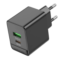 СЗУ Borofone BAS14A  2USB: Type-C + Type-A QC 3.0 PD 20W, черный