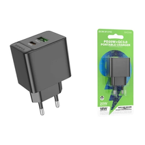 СЗУ Borofone BAS14A  2USB: Type-C + Type-A QC 3.0 PD 20W, черный
