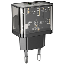 СЗУ HOCO N34 Dazzling dual-port USB-A+Type-C PD20W, черный