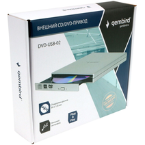 Оптический привод внешний DVD±RW Gembird DVD-USB-02-SV