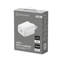 СЗУ Breaking P-03, USB-C, PD 36W, QC 3.0, 3A (Белый)