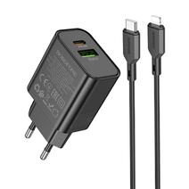 СЗУ Borofone BA88A QC 3.0, Type C - Lightning 1м, 20W+18W (черный)