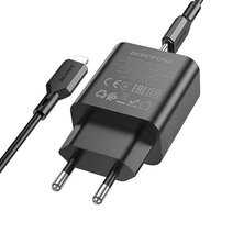 СЗУ Borofone BA88A QC 3.0, Type C - Lightning 1м, 20W+18W (черный)