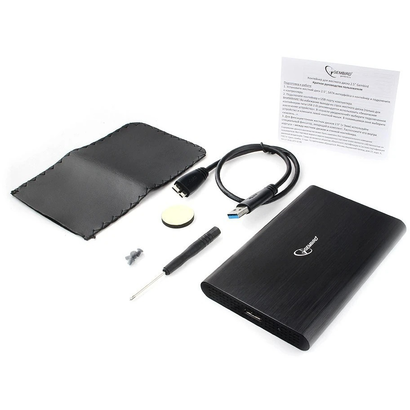 Внешний корпус 2.5'' Gembird EE2-U3S-50, чёрный, USB 3.0, SATA, алюминий