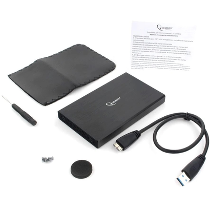 Внешний корпус 2.5'' Gembird EE2-U3S-55, чёрный, USB 3.0, SATA, алюминий
