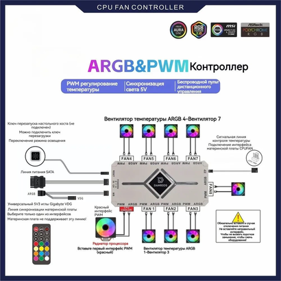 Контроллер вентиляторов 5V 3PIN ARGB/4pin